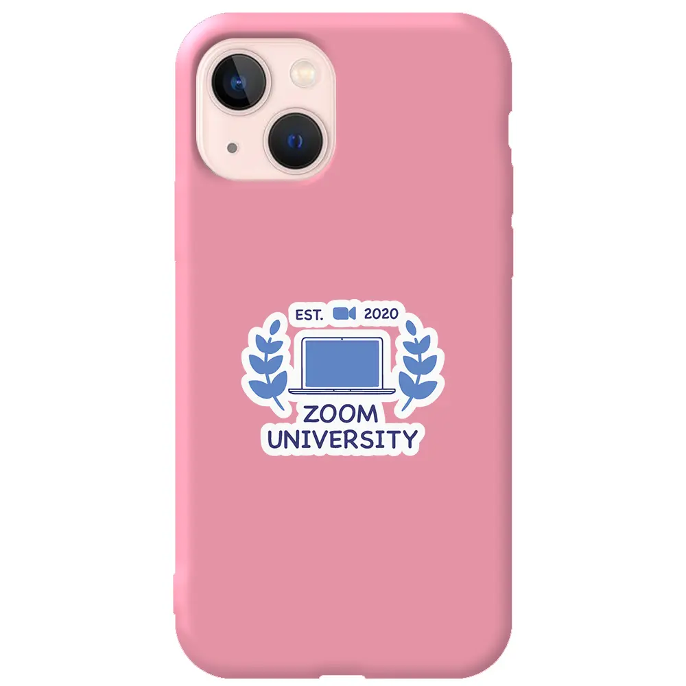 Apple iPhone 13 Mini Pembe Renkli Silikon Telefon Kılıfı - Zoom Üniversitesi