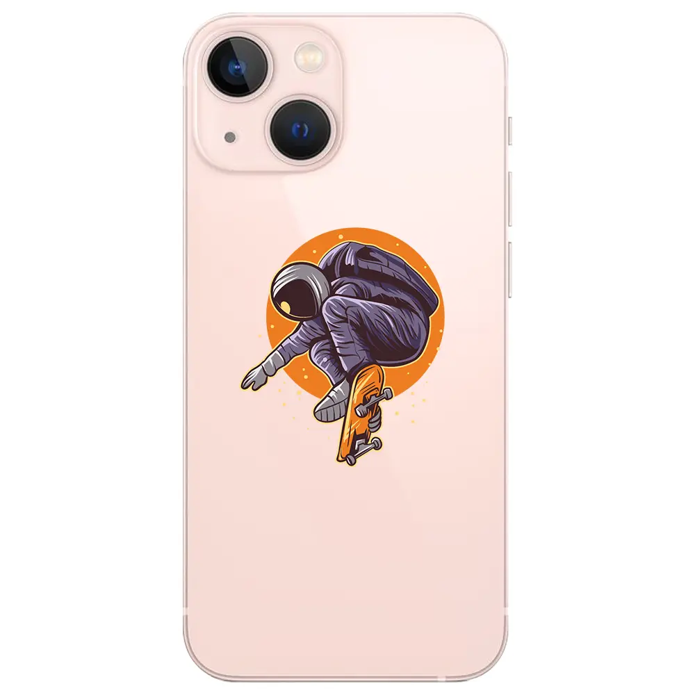 Apple iPhone 13 Mini Şeffaf Telefon Kılıfı - Astronot 2