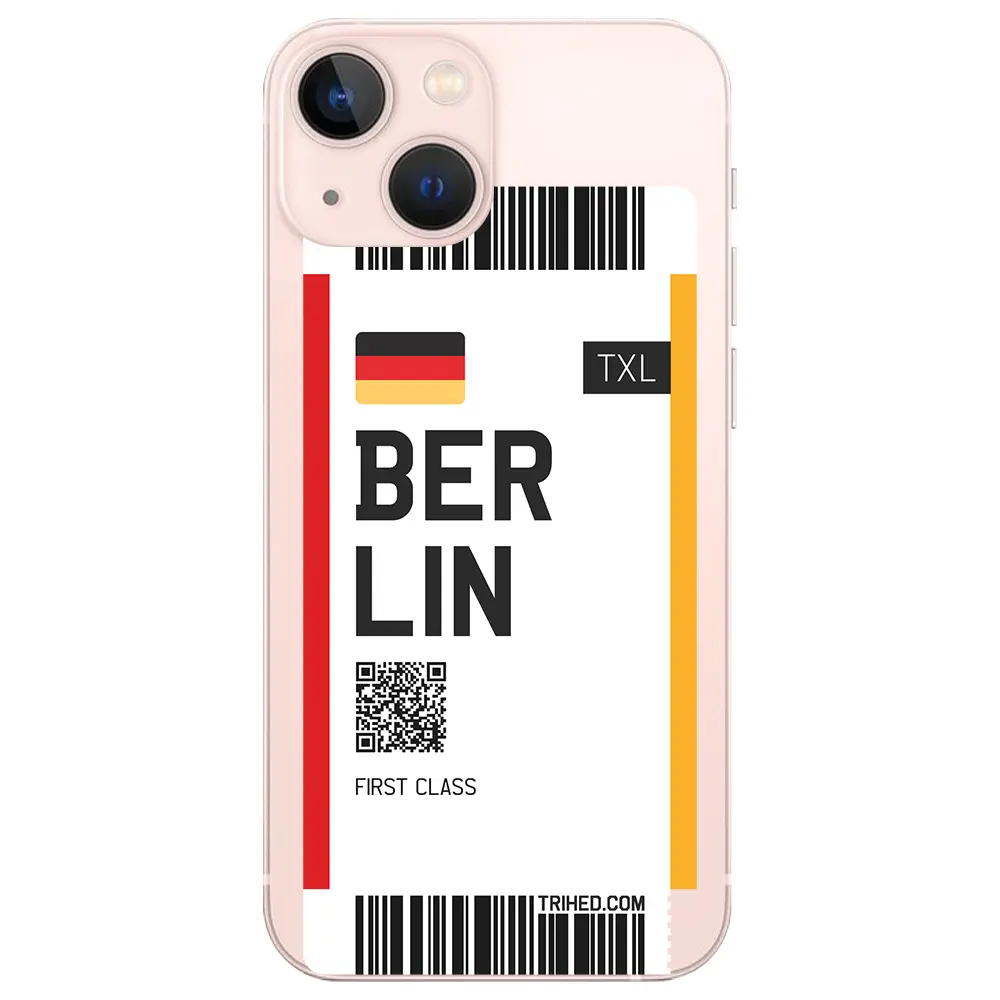 Apple iPhone 13 Mini Şeffaf Telefon Kılıfı - Berlin Bileti