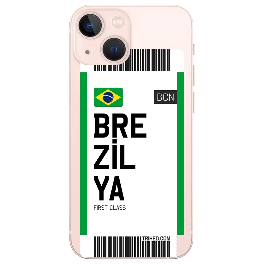 Apple iPhone 13 Mini Şeffaf Telefon Kılıfı - Brezilya Bileti