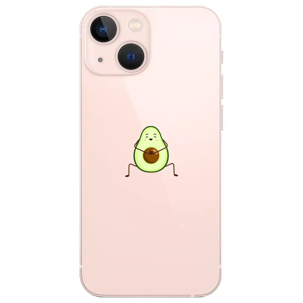Apple iPhone 13 Mini Şeffaf Telefon Kılıfı - Cute Avokado