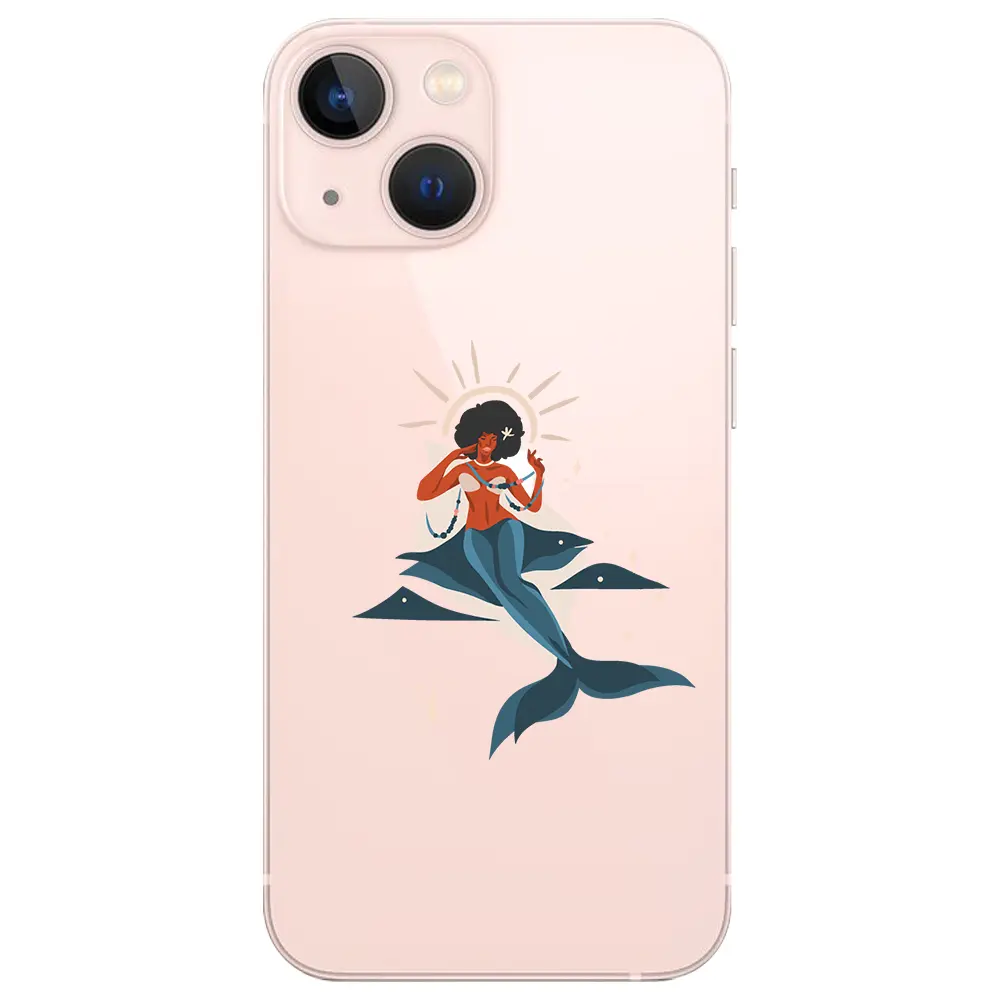 Apple iPhone 13 Mini Şeffaf Telefon Kılıfı - Deniz Kızı
