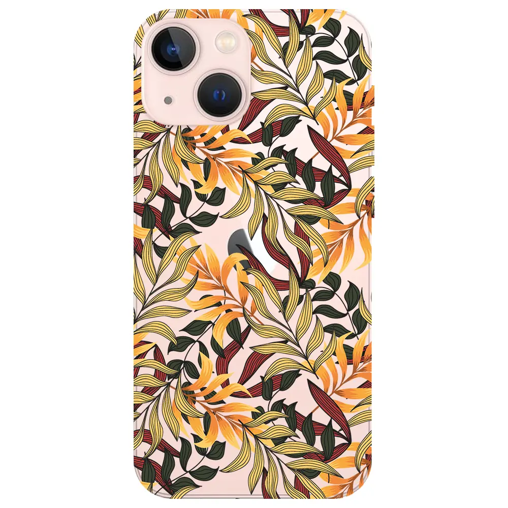 Apple iPhone 13 Mini Şeffaf Telefon Kılıfı - Floral Aura