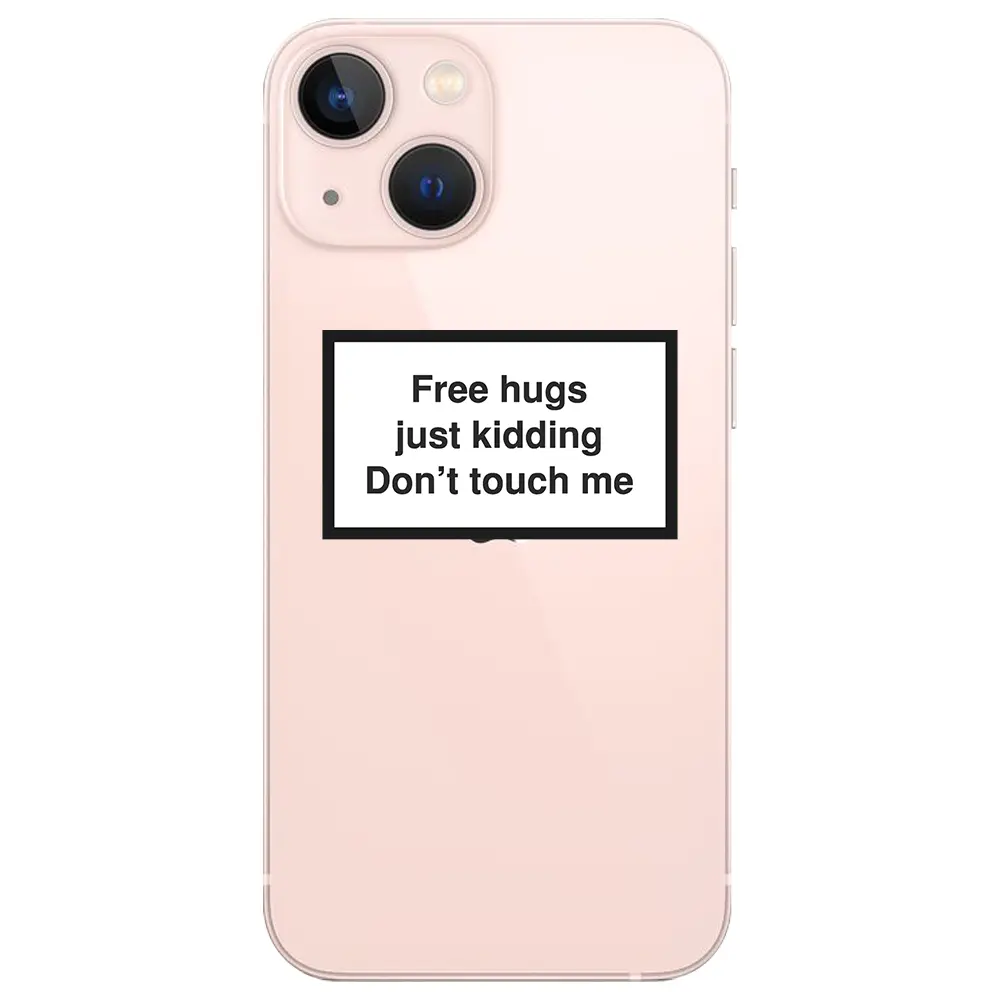 Apple iPhone 13 Mini Şeffaf Telefon Kılıfı - Free Hugs