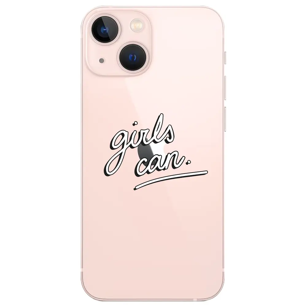 Apple iPhone 13 Mini Şeffaf Telefon Kılıfı - Girls Can!