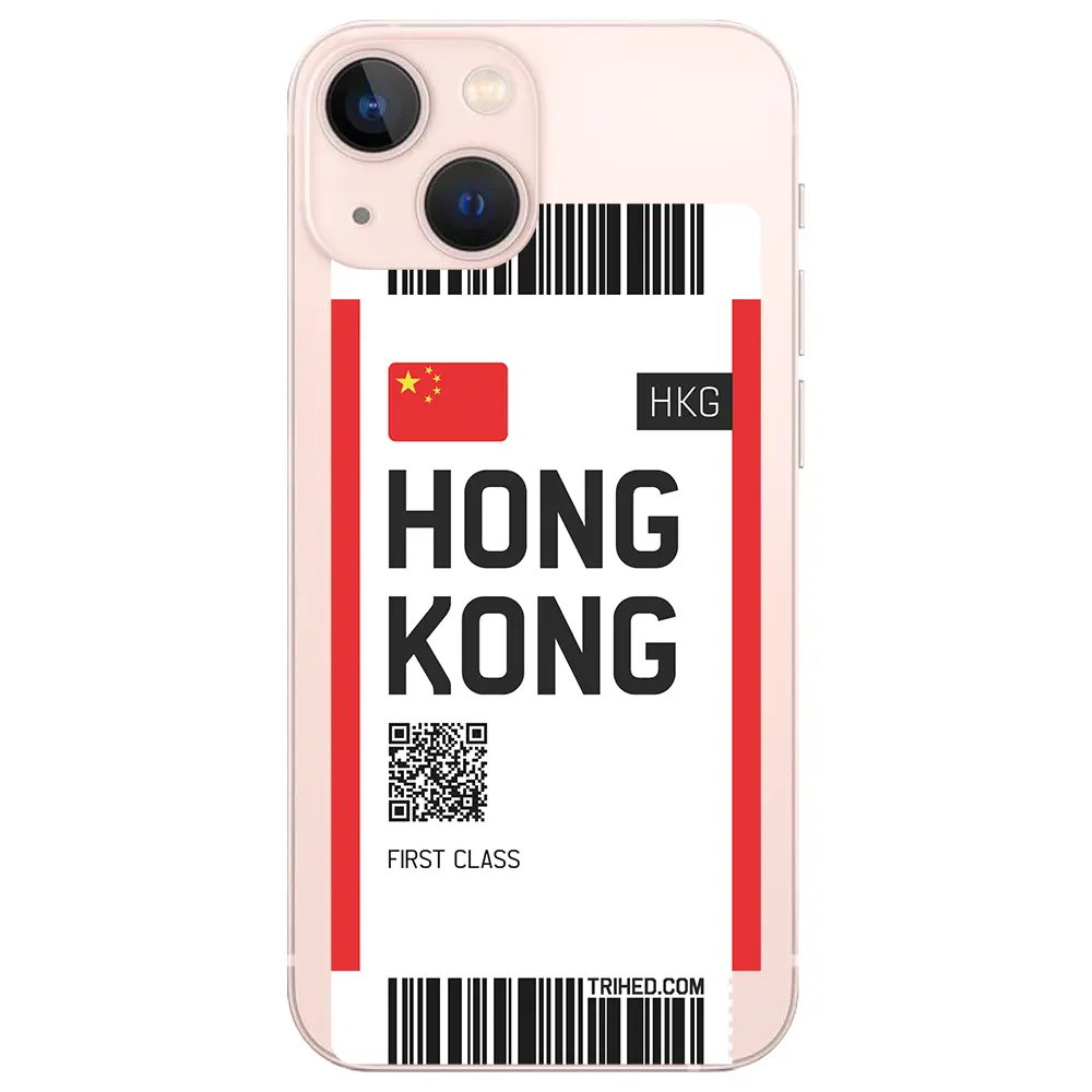 Apple iPhone 13 Mini Şeffaf Telefon Kılıfı - Hong Kong Bileti