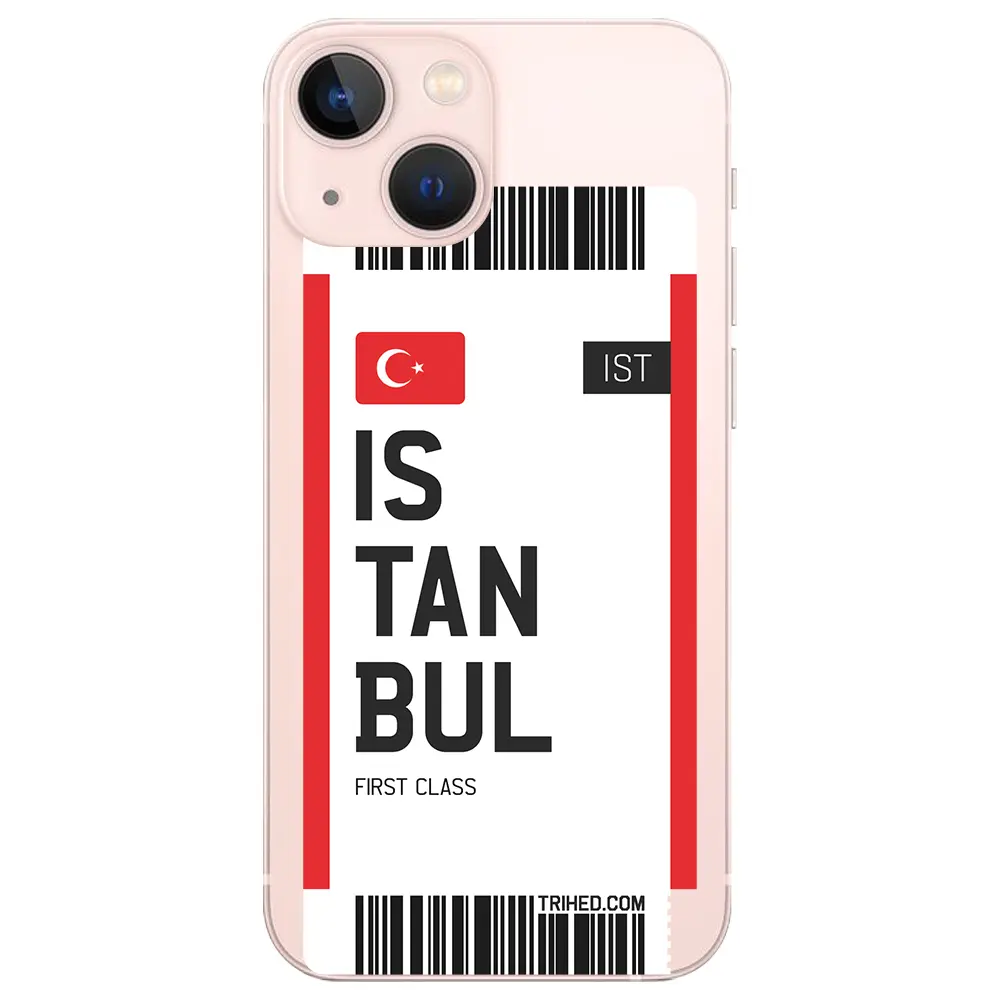 Apple iPhone 13 Mini Şeffaf Telefon Kılıfı - İstanbul Bileti
