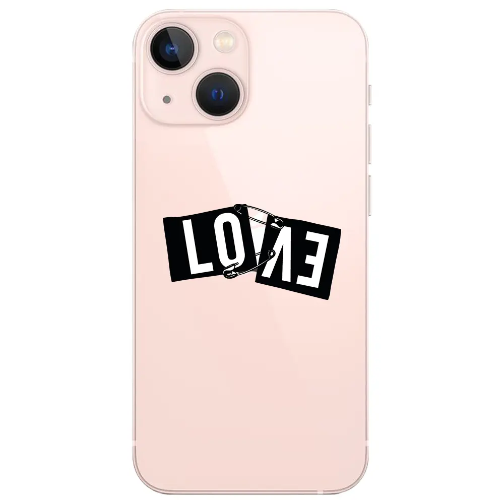 Apple iPhone 13 Mini Şeffaf Telefon Kılıfı - Love