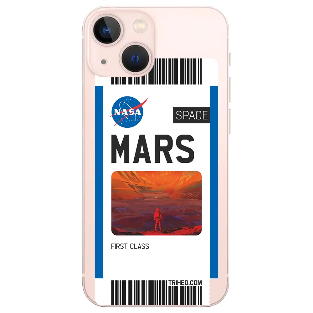 Apple iPhone 13 Mini Şeffaf Telefon Kılıfı - Mars Bileti