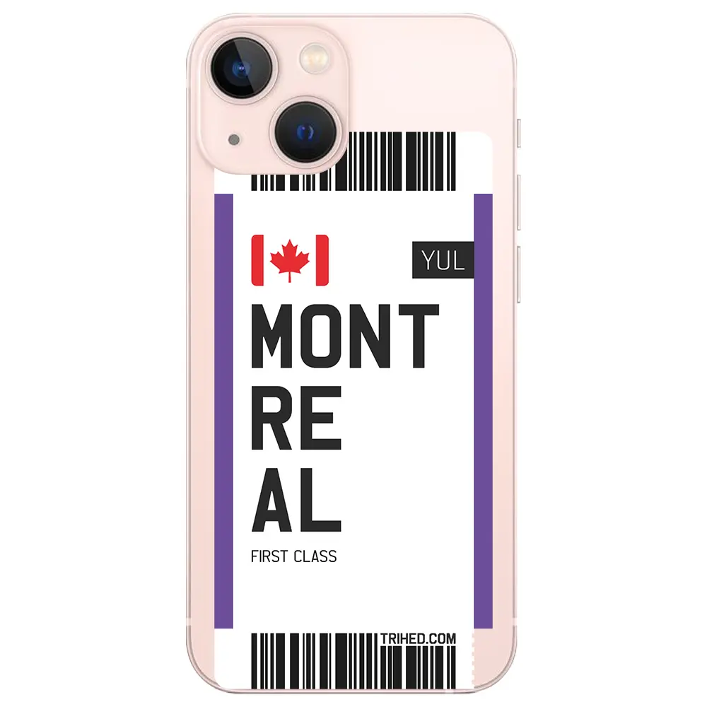 Apple iPhone 13 Mini Şeffaf Telefon Kılıfı - Montreal Bileti