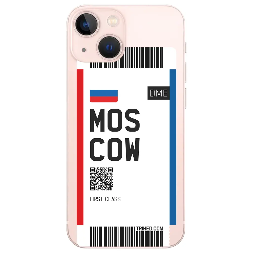 Apple iPhone 13 Mini Şeffaf Telefon Kılıfı - Moscow Bileti