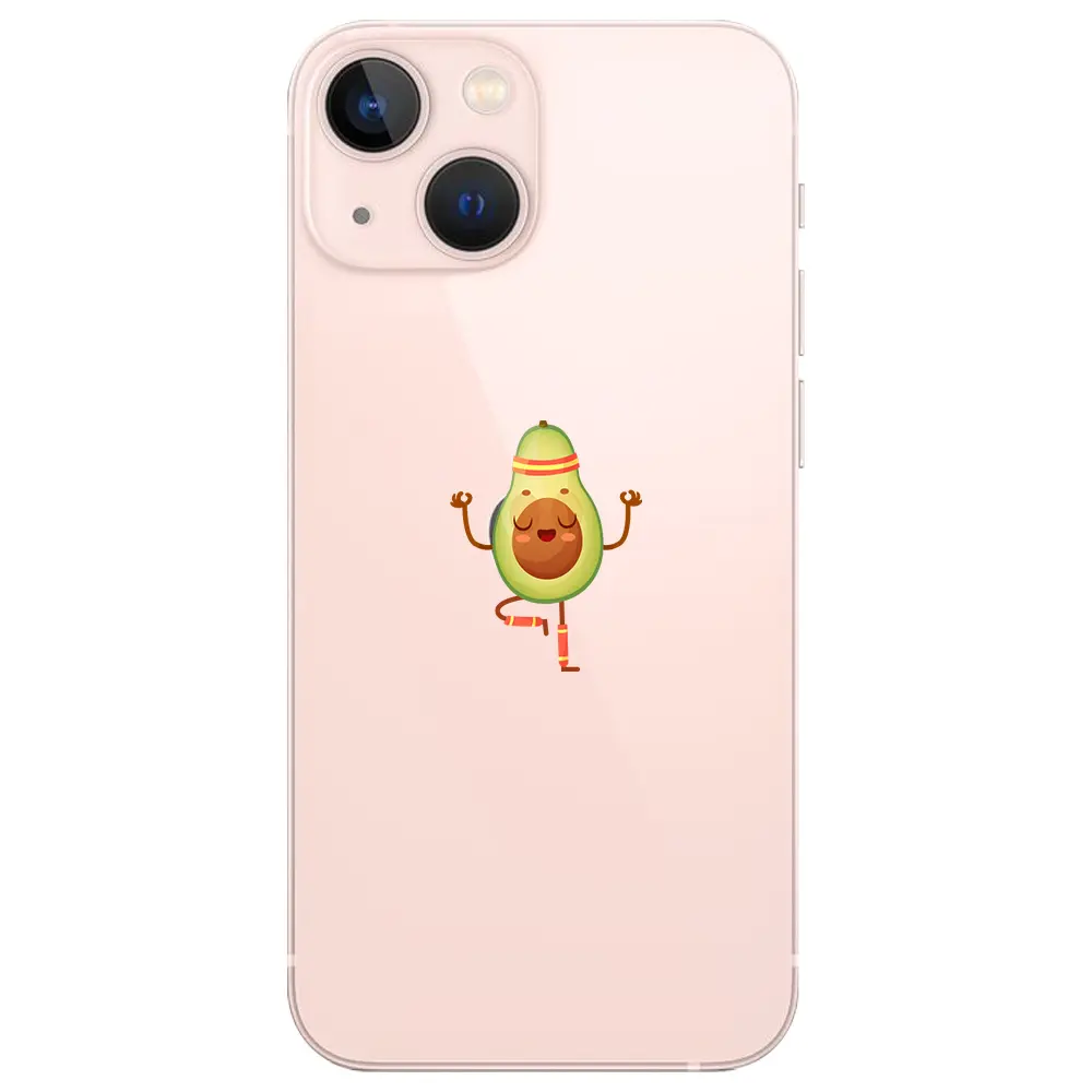 Apple iPhone 13 Mini Şeffaf Telefon Kılıfı - Peaceful Avokado