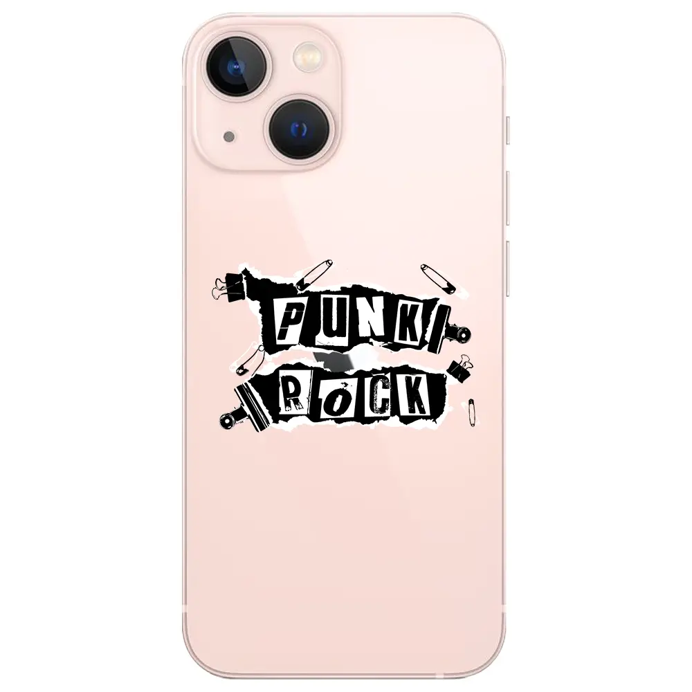 Apple iPhone 13 Mini Şeffaf Telefon Kılıfı - Punk Rock