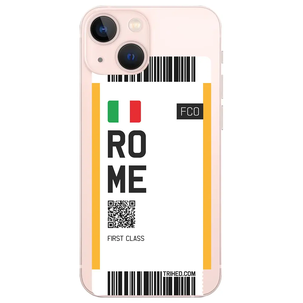 Apple iPhone 13 Mini Şeffaf Telefon Kılıfı - Rome Bileti