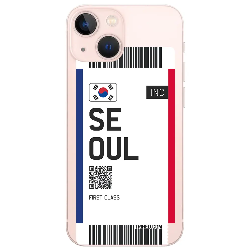 Apple iPhone 13 Mini Şeffaf Telefon Kılıfı - Seoul Bileti