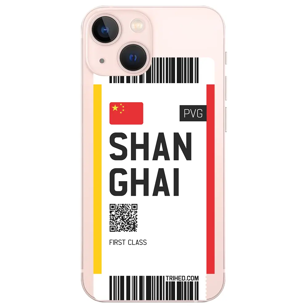Apple iPhone 13 Mini Şeffaf Telefon Kılıfı - Shanghai Bileti