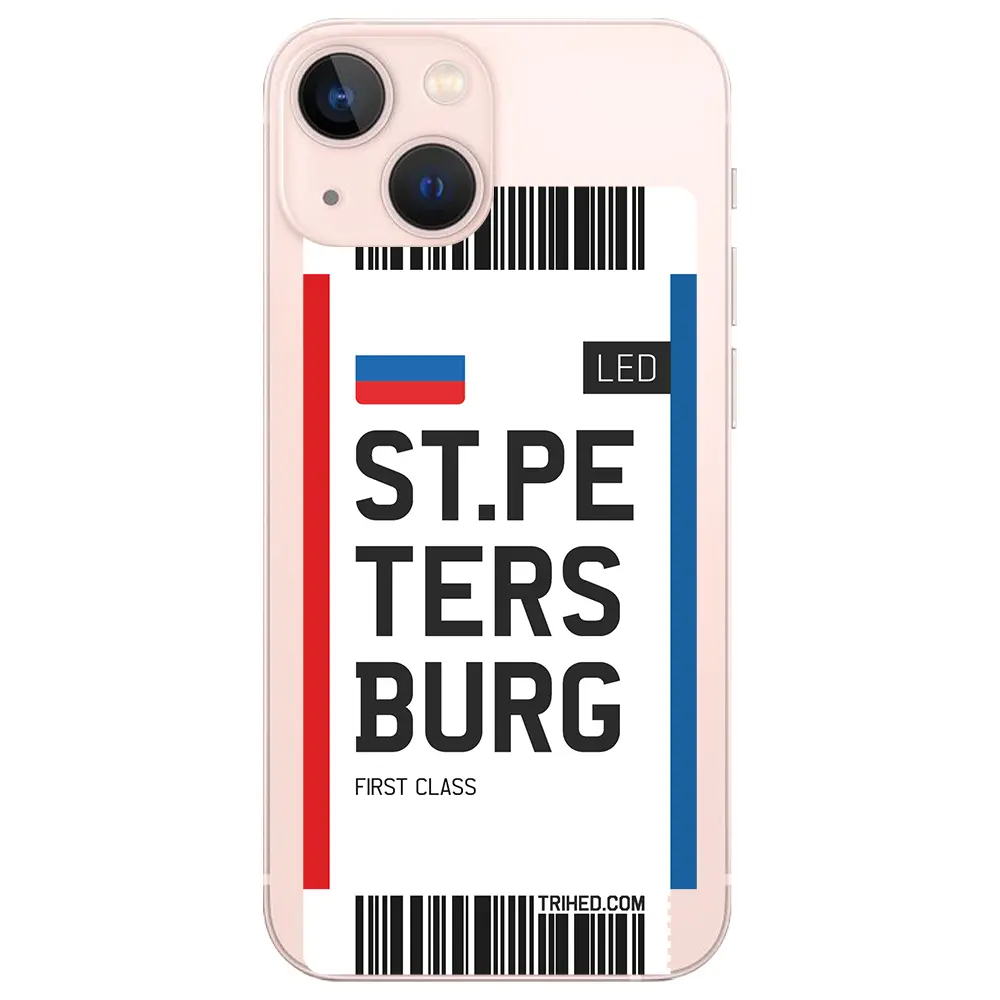 Apple iPhone 13 Mini Şeffaf Telefon Kılıfı - St. Petersburg Bileti