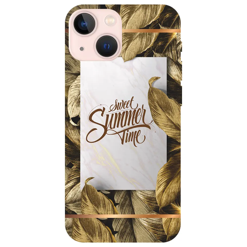 Apple iPhone 13 Mini Şeffaf Telefon Kılıfı - Sweet Summer