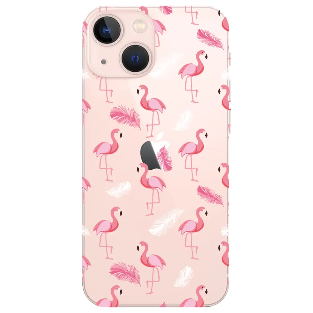 Apple iPhone 13 Mini Şeffaf Telefon Kılıfı - Tuy ve Flamingo