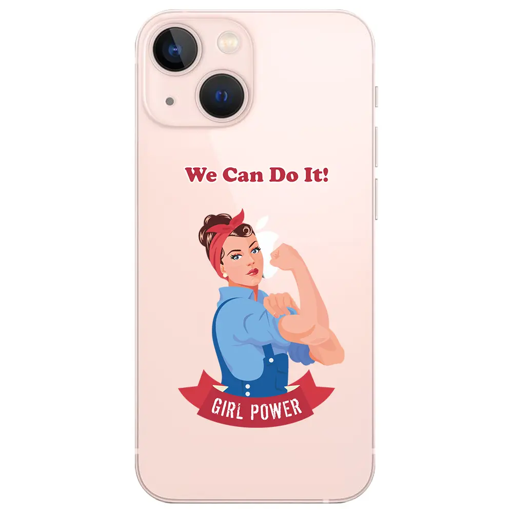 Apple iPhone 13 Mini Şeffaf Telefon Kılıfı - We Can Do It!