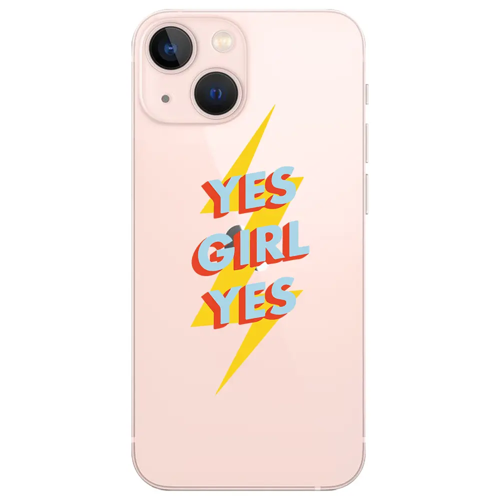 Apple iPhone 13 Mini Şeffaf Telefon Kılıfı - Yes Girl