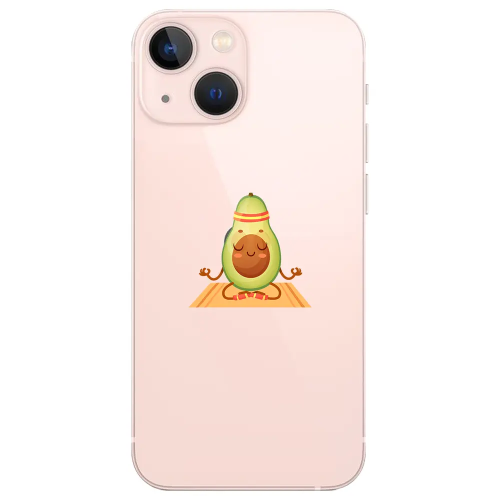 Apple iPhone 13 Mini Şeffaf Telefon Kılıfı - Yogacado Avokado
