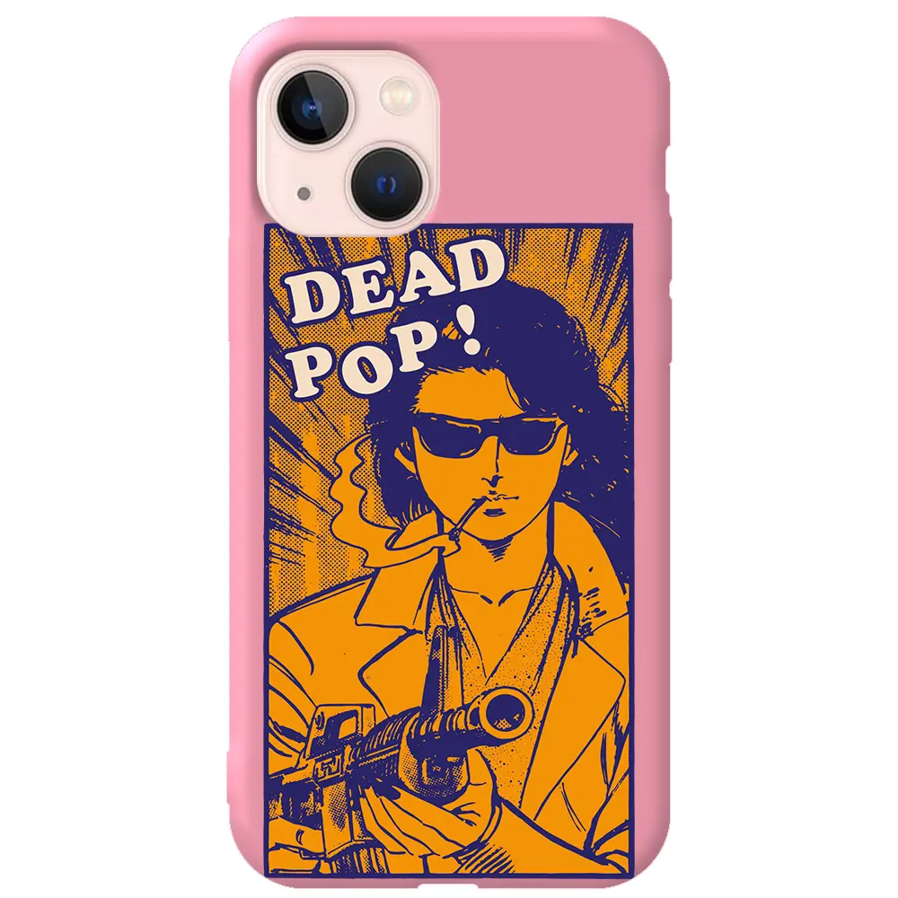 Apple iPhone 13 Pembe Renkli Silikon Telefon Kılıfı - Dead Pop