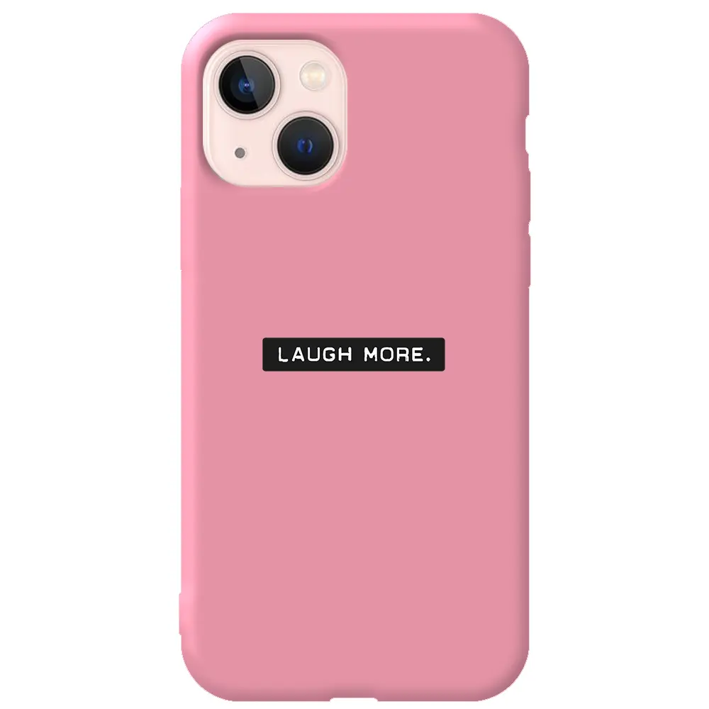 Apple iPhone 13 Pembe Renkli Silikon Telefon Kılıfı - Laugh More