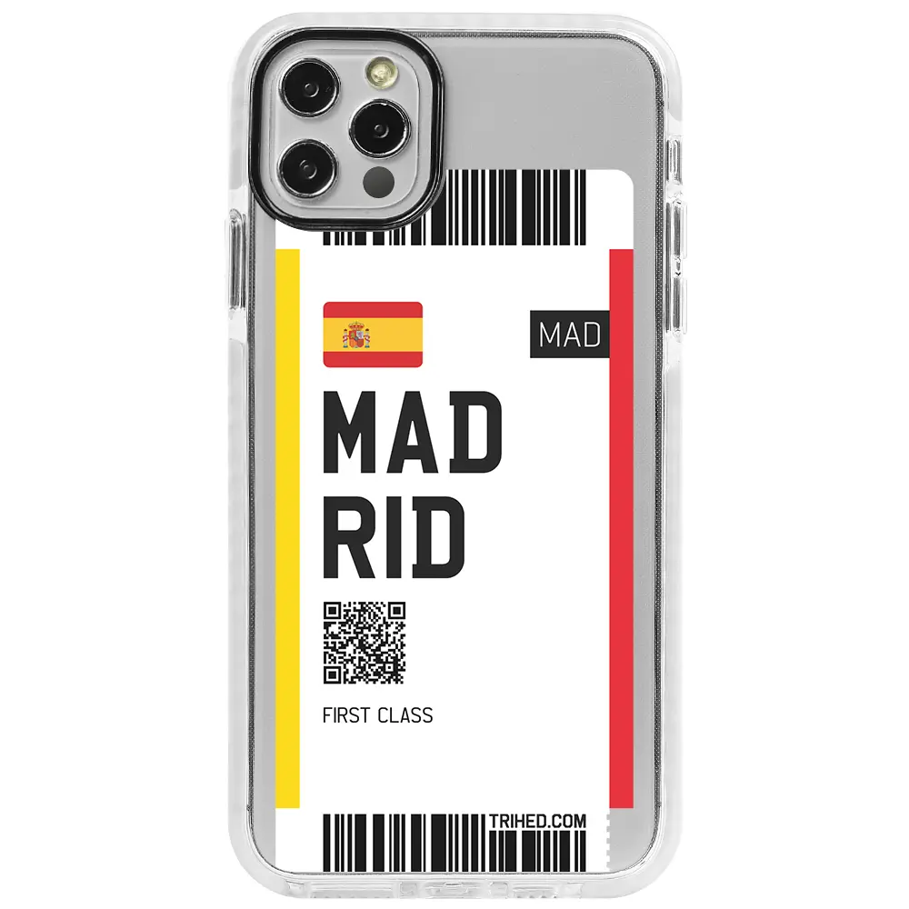 Apple iPhone 13 Pro Beyaz Impact Premium Telefon Kılıfı - Madrid Bileti