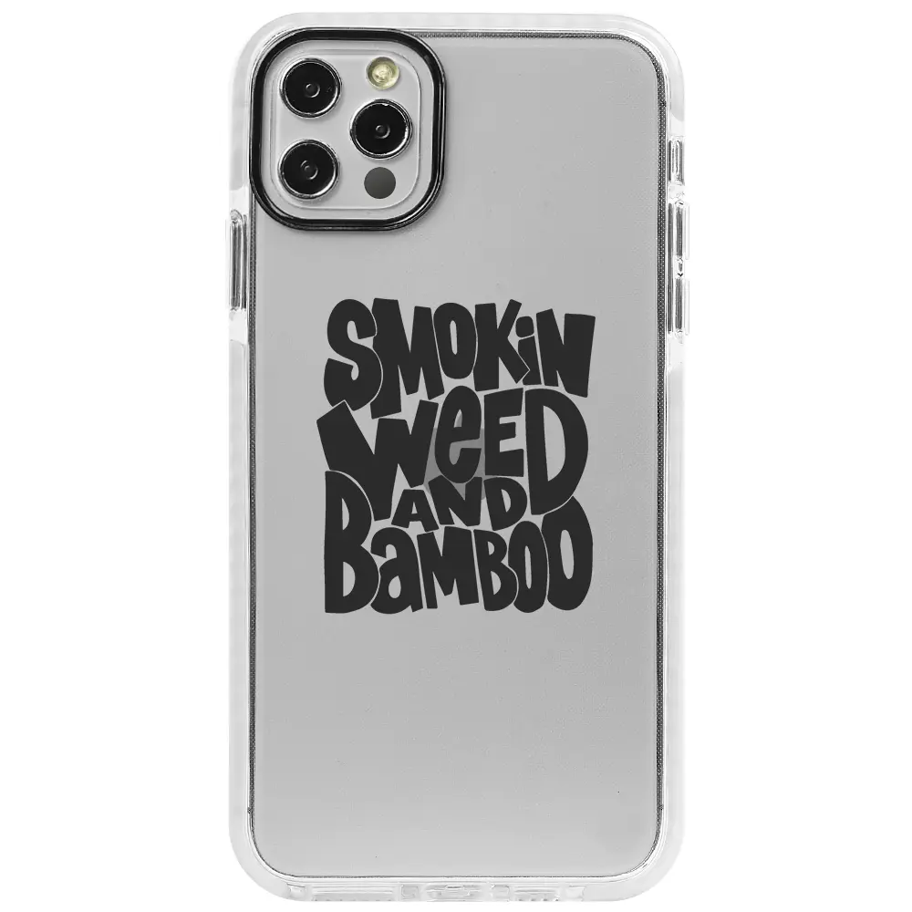 Apple iPhone 13 Pro Beyaz Impact Premium Telefon Kılıfı - Smokin Weed