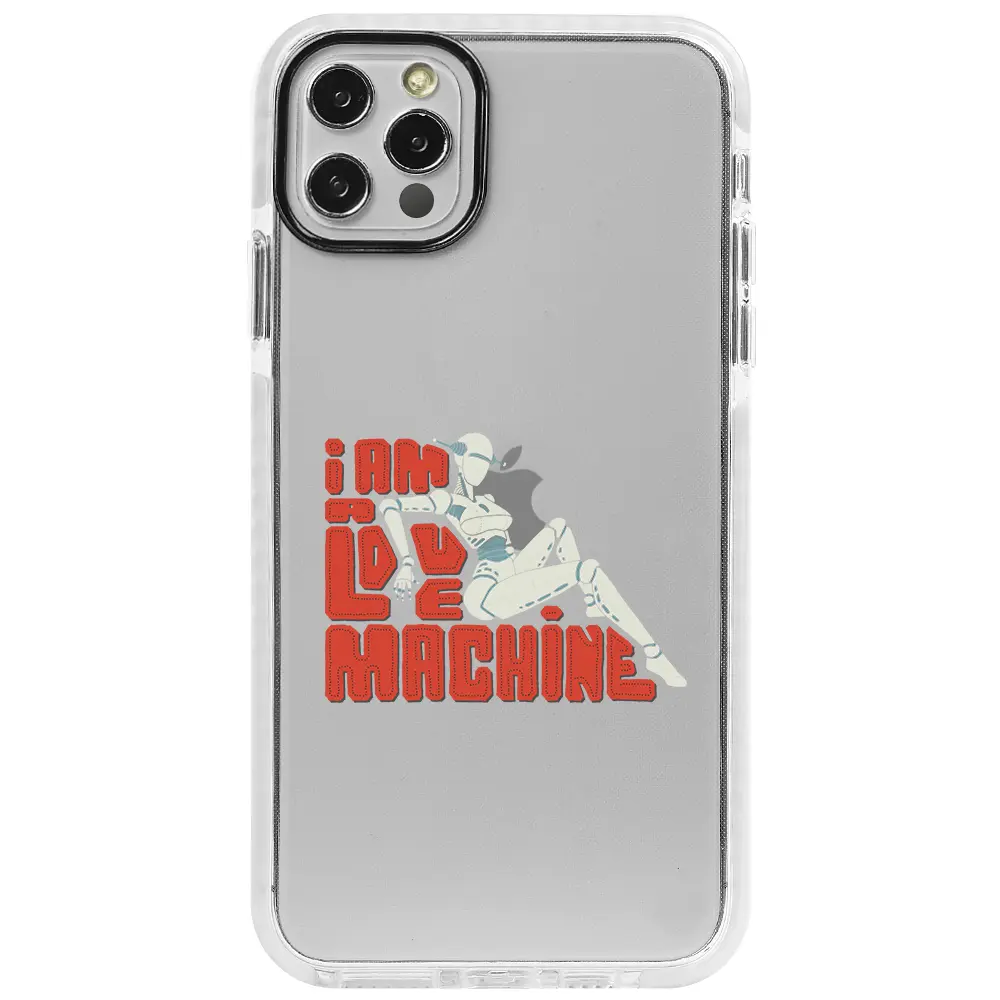Apple iPhone 13 Pro Max Beyaz Impact Premium Telefon Kılıfı - Love Machine