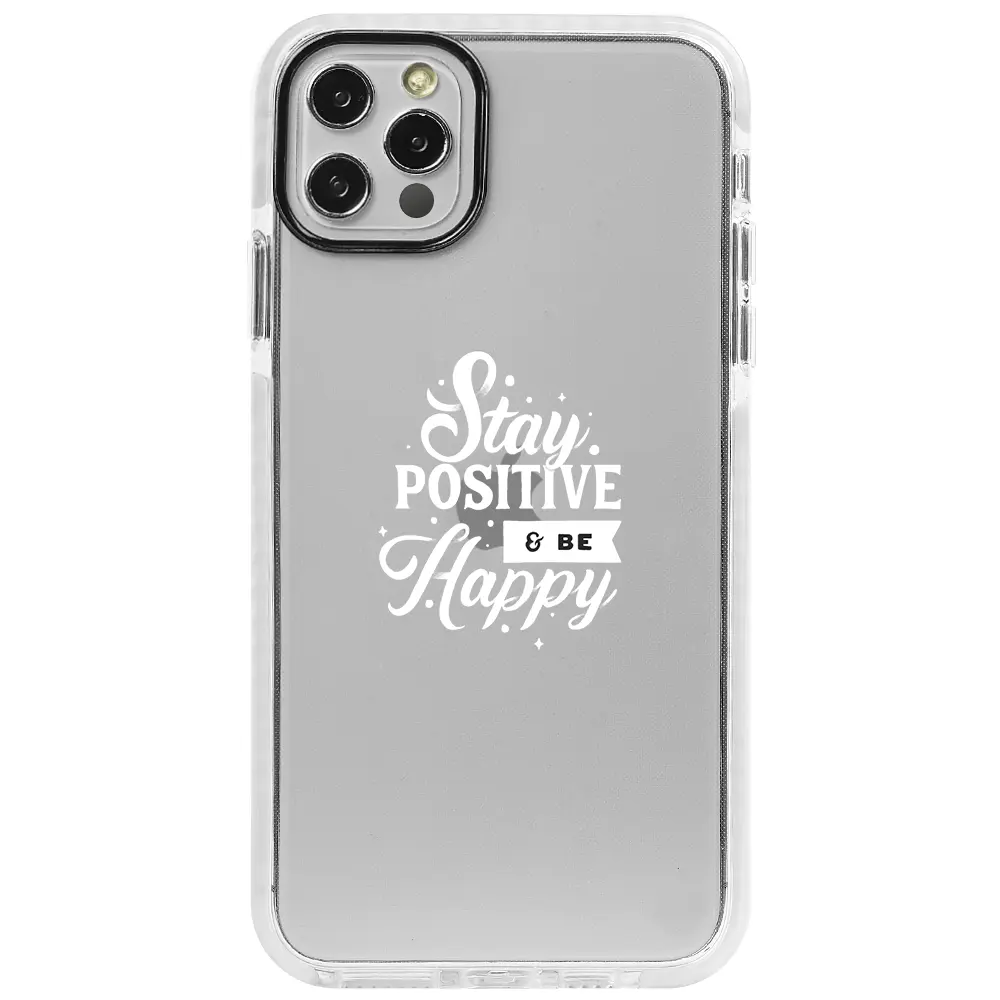 Apple iPhone 13 Pro Max Beyaz Impact Premium Telefon Kılıfı - Stay Positive