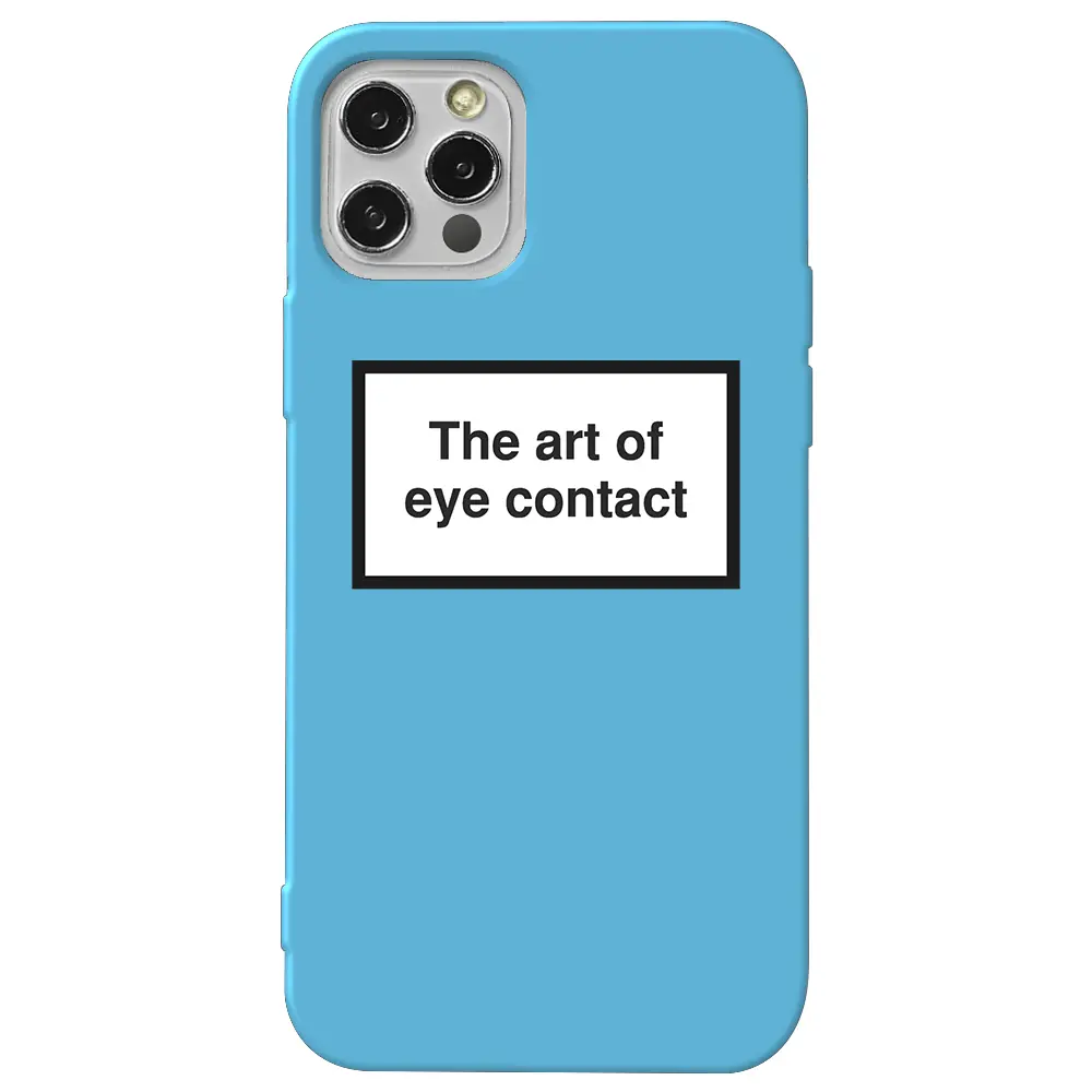 Apple iPhone 13 Pro Max Mavi Renkli Silikon Telefon Kılıfı - Eye Contact