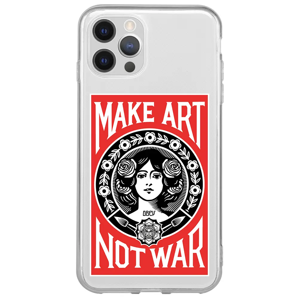 Apple iPhone 13 Pro Max Şeffaf Telefon Kılıfı - Obey Make Love