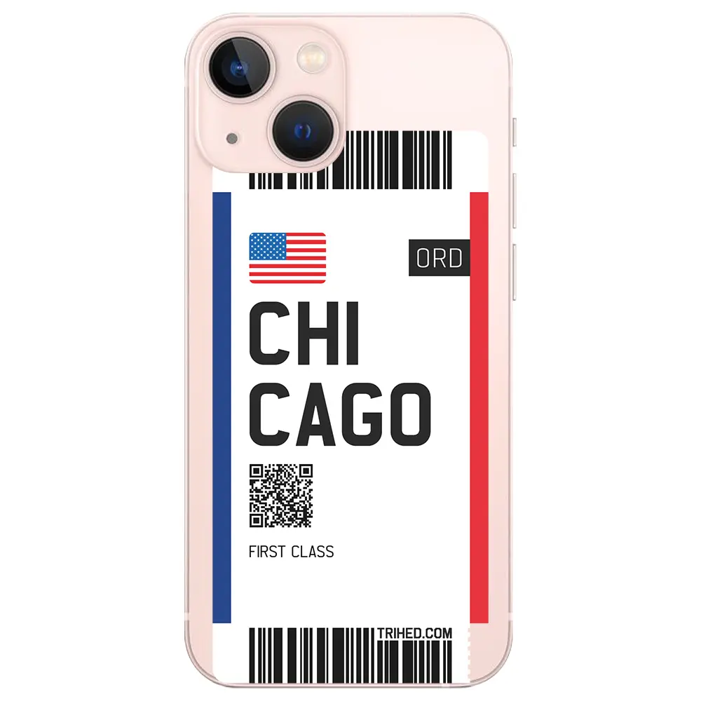 Apple iPhone 13 Şeffaf Telefon Kılıfı - Chicago Bileti