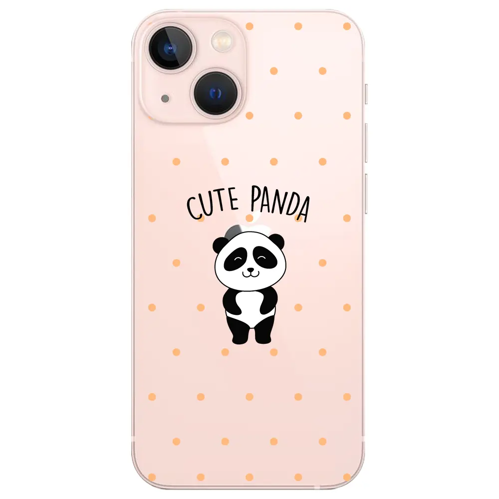 Apple iPhone 13 Şeffaf Telefon Kılıfı - Cute Panda