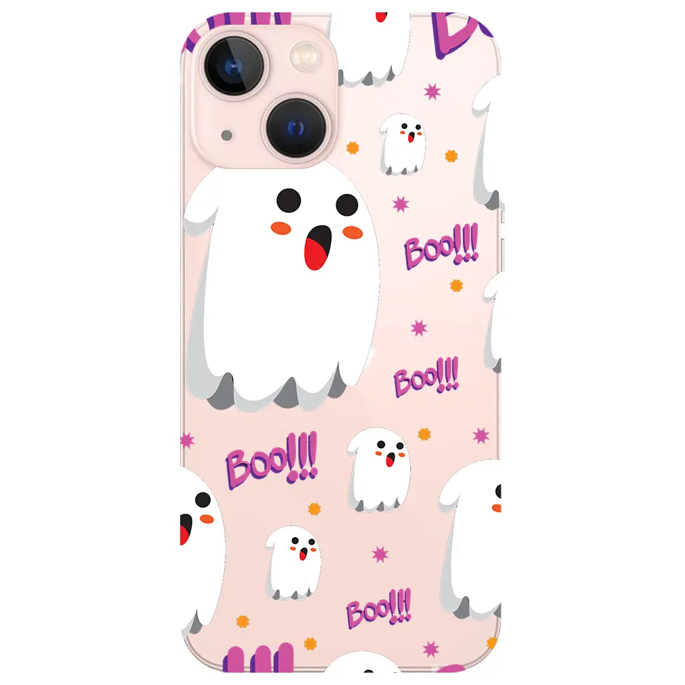 Apple iPhone 13 Şeffaf Telefon Kılıfı - Ghost Boo!