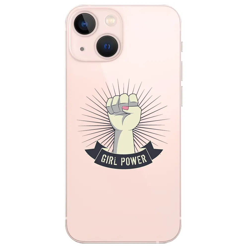 Apple iPhone 13 Şeffaf Telefon Kılıfı - Girl Punch