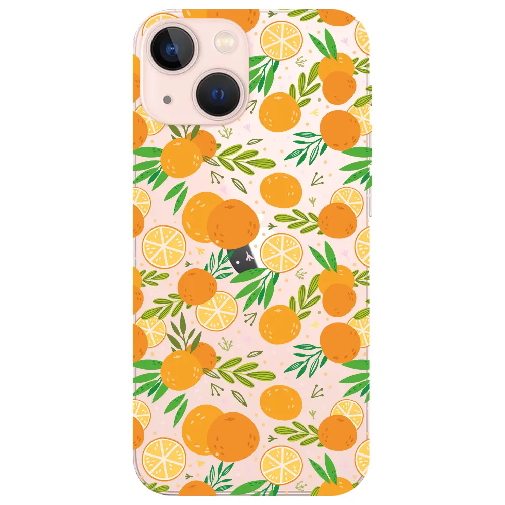 Apple iPhone 13 Şeffaf Telefon Kılıfı - Portakal Bahçesi 2
