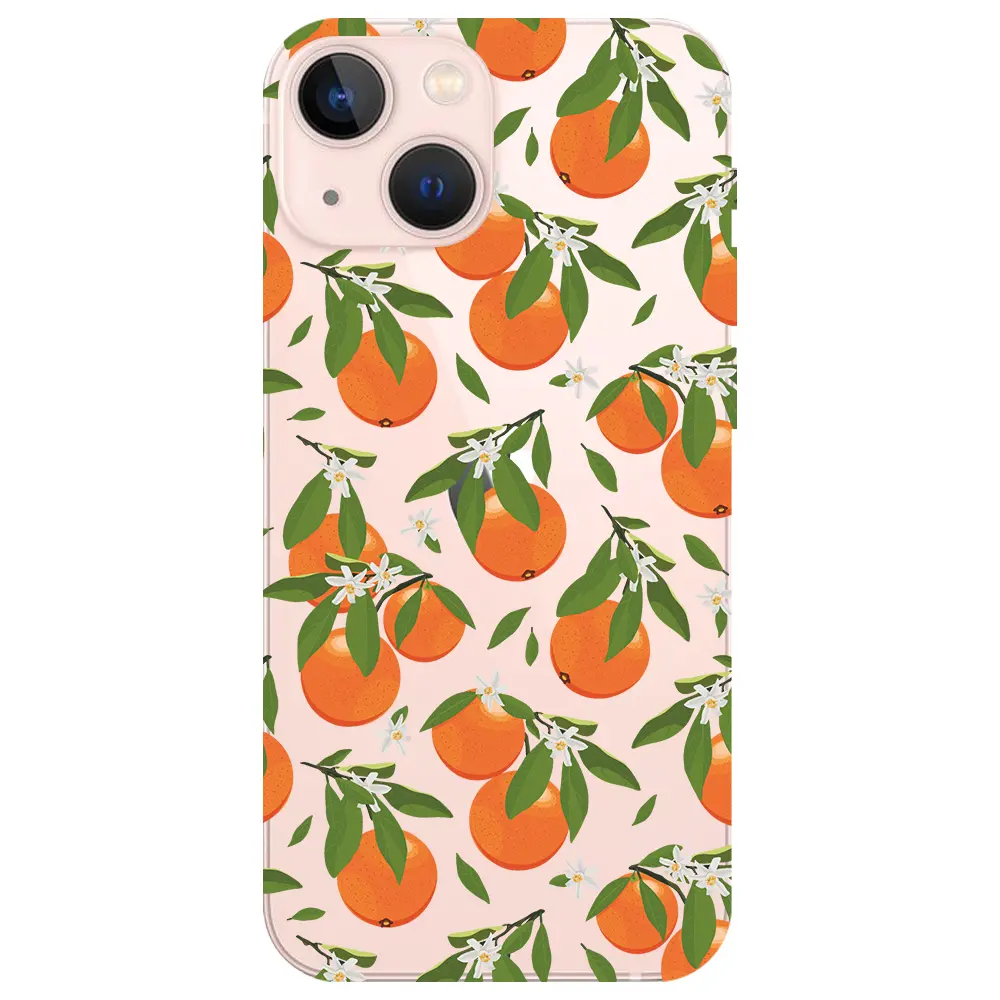 Apple iPhone 13 Şeffaf Telefon Kılıfı - Portakal Bahçesi