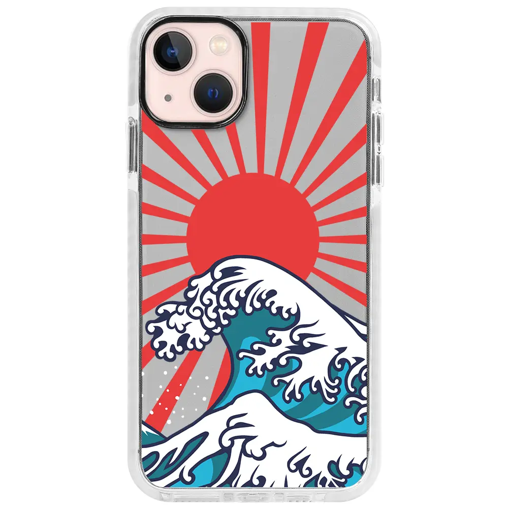 Apple iPhone 14 Beyaz Impact Premium Telefon Kılıfı - Japan Wave