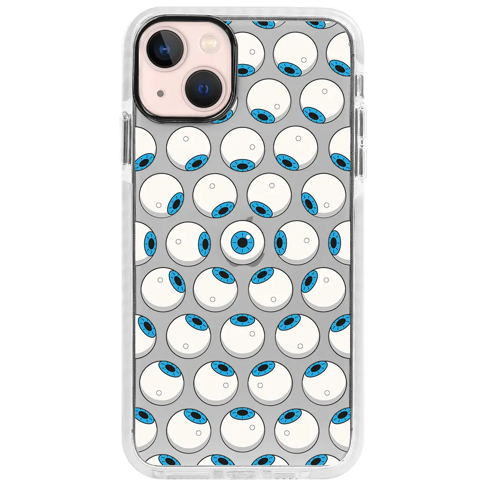Apple iPhone 14 Plus Beyaz Impact Premium Telefon Kılıfı - Eyes On You 2