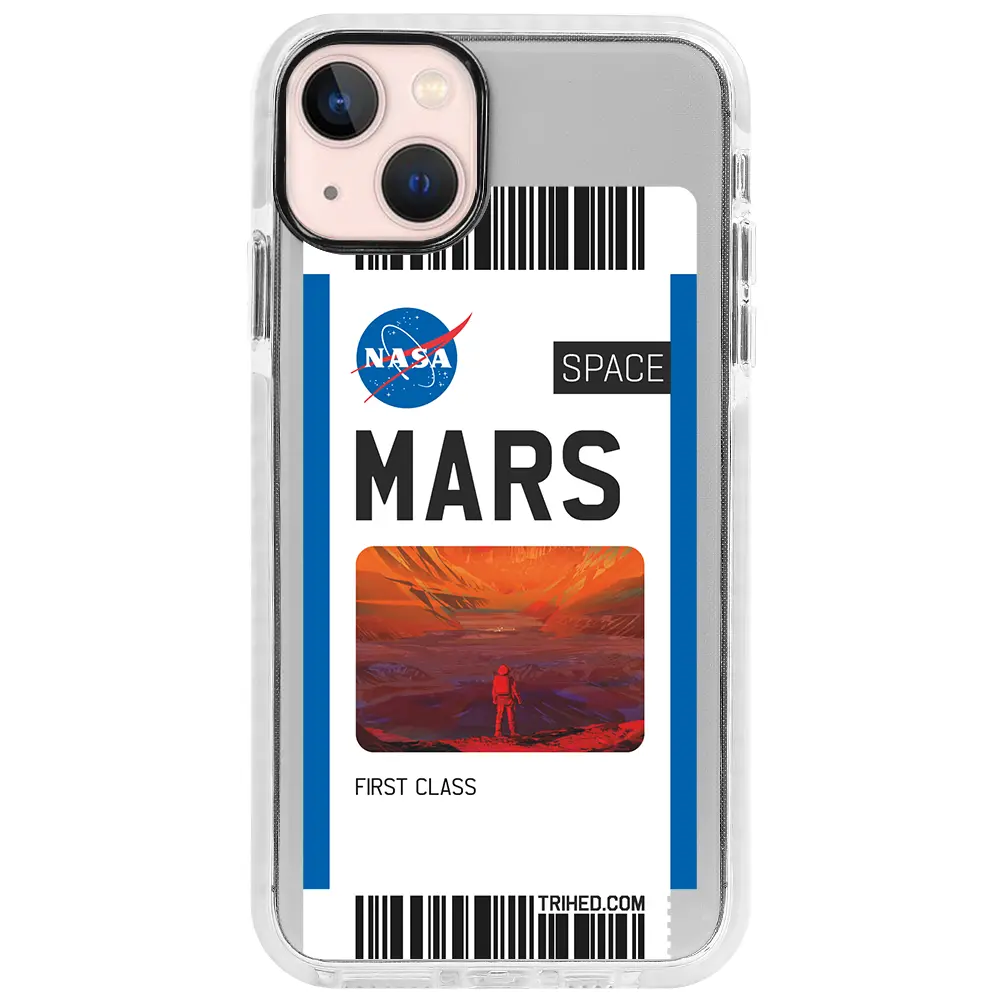 Apple iPhone 14 Plus Beyaz Impact Premium Telefon Kılıfı - Mars Bileti