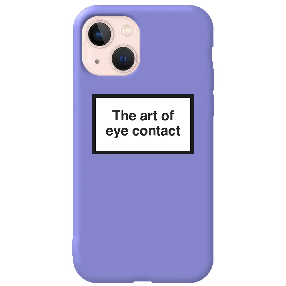 Apple iPhone 14 Plus Lila Renkli Silikon Telefon Kılıfı - Eye Contact