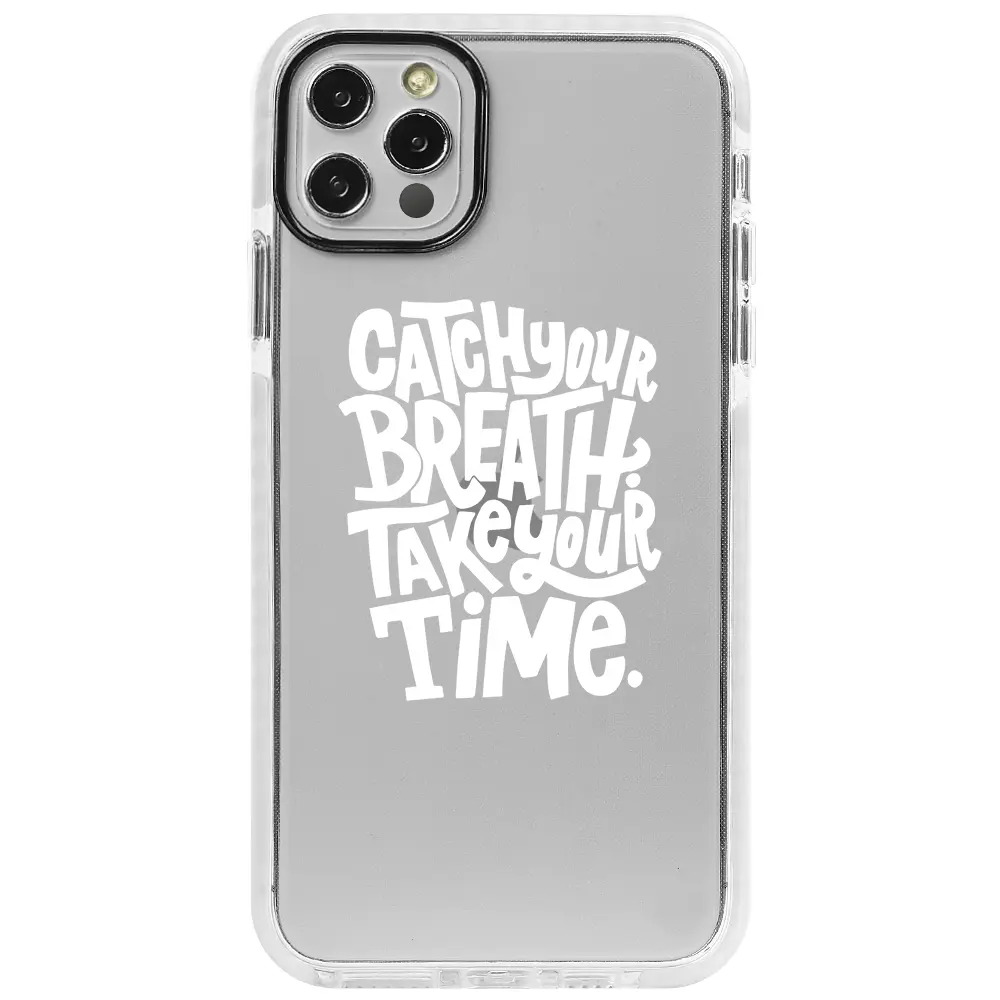 Apple iPhone 14 Pro Beyaz Impact Premium Telefon Kılıfı - Catch Your Breath