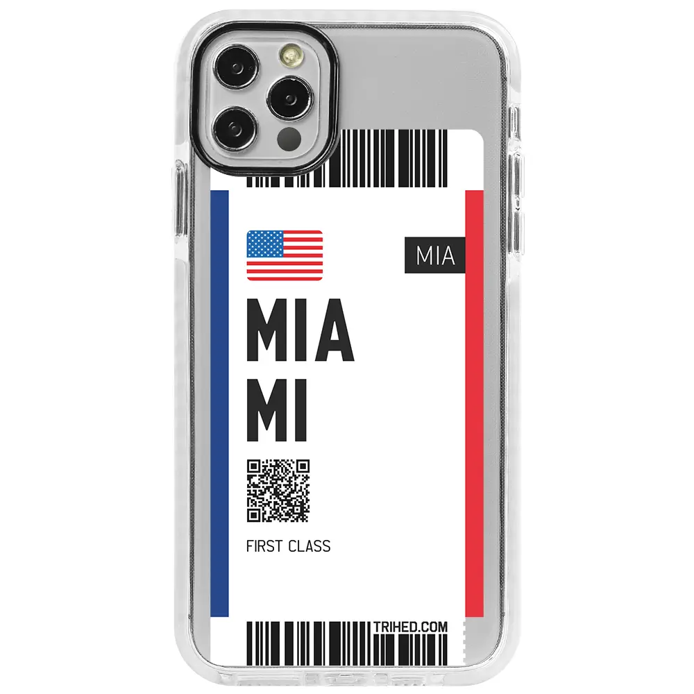 Apple iPhone 14 Pro Beyaz Impact Premium Telefon Kılıfı - Miami Bileti
