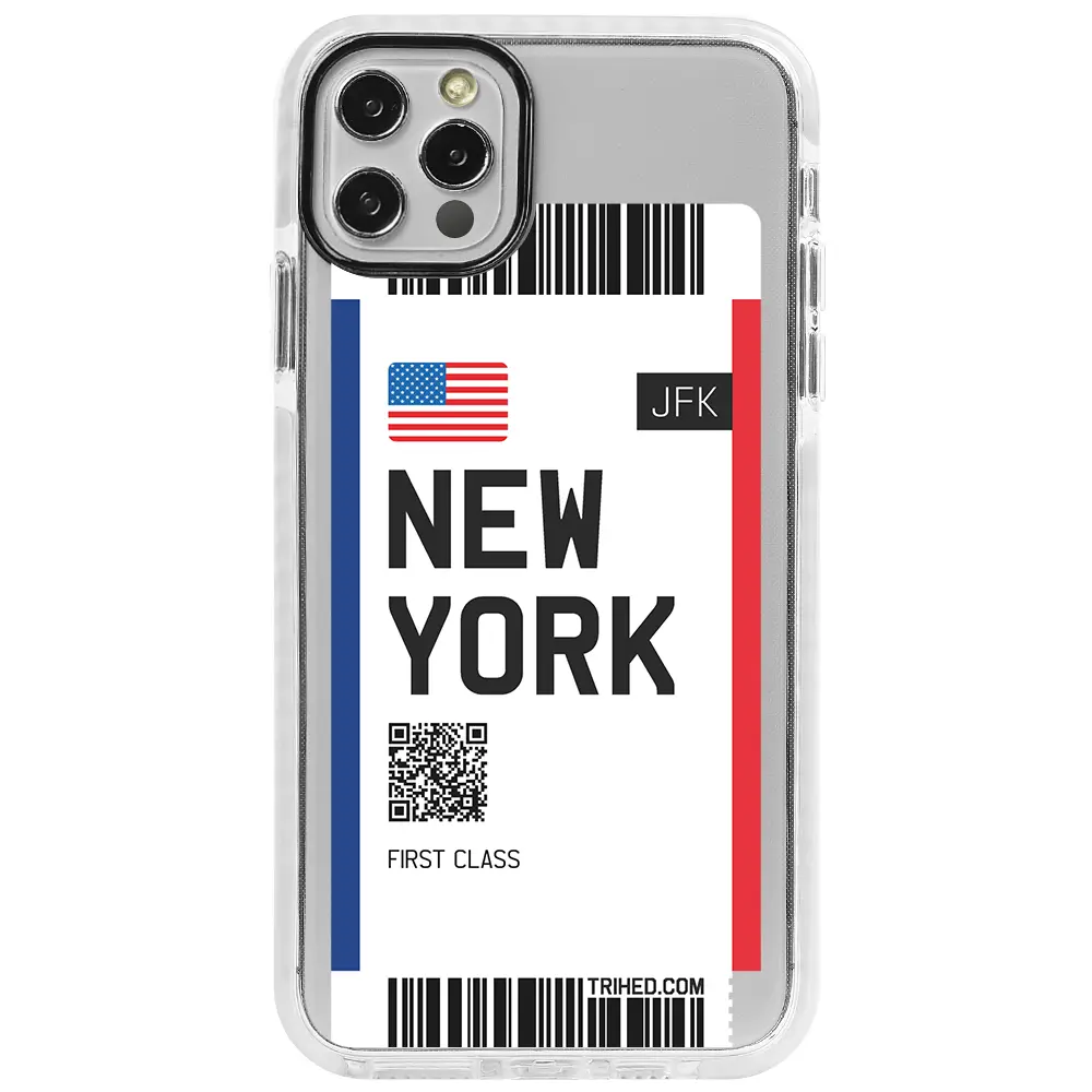 Apple iPhone 14 Pro Beyaz Impact Premium Telefon Kılıfı - New York Bileti