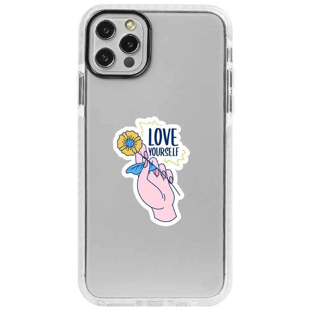 Apple iPhone 14 Pro Max Beyaz Impact Premium Telefon Kılıfı - Love Yourself