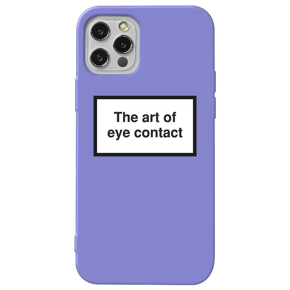 Apple iPhone 14 Pro Max Lila Renkli Silikon Telefon Kılıfı - Eye Contact