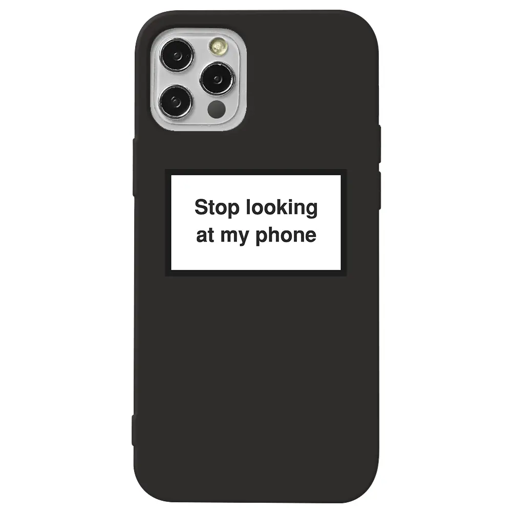 Apple iPhone 14 Pro Max Siyah Renkli Silikon Telefon Kılıfı - Stop Looking 2